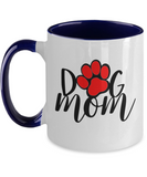 Dog Mom - 2 Toned 11 oz BFF Rescue Dog Novelty Ceramic Mug Gift