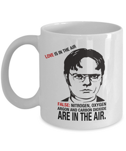 Dwight Schrute Love Is In The Air - The Office, TV Show Office Mug, Gift For Best Friend