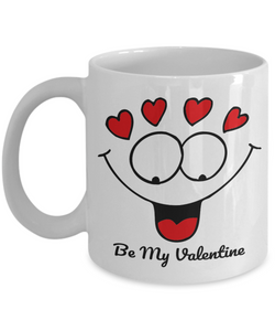 Be My Valentine - Novelty Happy Face Mug