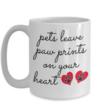 Pets Leave Paw Prints On Your Heart - Novelty Ceramic Gift Mug