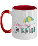 Singing In The Rain - 2-Toned Ceramic Novelty Spring Time Mug Gift