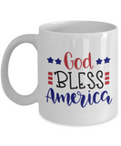 God Bless America - 4th of July, Happy Birthday USA, 11 oz / 15 oz Ceramic Novelty Gift Mug