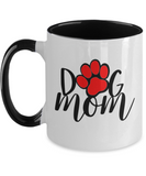 Dog Mom - 2 Toned 11 oz BFF Rescue Dog Novelty Ceramic Mug Gift