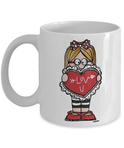 Luv U - Valentines Day, Boyfriend Gift, I Love You - Ceramic Novelty Mug