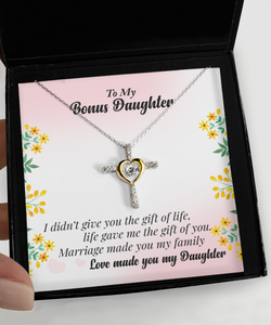 Bonus Daughter... Gift Of Life | Cross Dancing Necklace