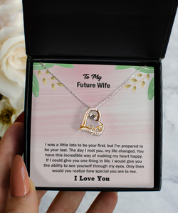 To My Future Wife... I Love You | Fiancee, Wedding Message Card Love Necklace Gift