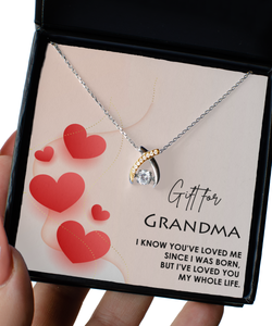Grandma, You've Loved Me Since I Was Born... I've Loved You My Whole Life | Wishbone Dancing Necklace Gift