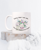 Every Time I See You... My Heart Moos A Little Louder! | 11/15 oz White Ceramic Novelty Mug
