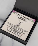 My Love Happy Anniversary - My Everything Message Card Necklace Love Gift