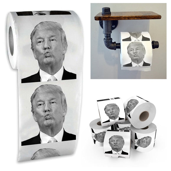 250 Sheets President Donald Trump Toilet Paper  Roll Prank Gag Joke Funny Gift Bathroom Accessories Car Accessories