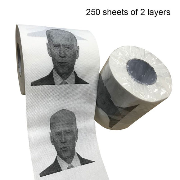 Joe Biden Pattern Printed Toilet Paper Roll - Novelty Gift Bathroom Funny Paper