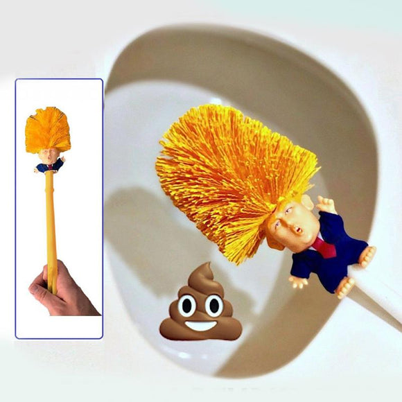 Donald Trump Toilet Brush + Holder - Make Toilet Great Again, Anti Trump Fathers Day Gift